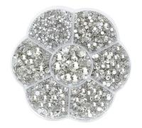 JAONLD 2500 Pcs Hotfix Strass Hot Fix Perles à Strass 7 Tailles 1,5~4,8mm Thermocollant pour Vetement Hotfix Thermocollant pour Vêtements, Chaussures, Cadeaux Artisanaux DIY (Blanc)