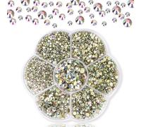 JAONLD 2500 Pcs Hotfix Strass Hot Fix Perles à Strass 7 Tailles 1,5~4,8mm Thermocollant pour Vetement Hotfix Thermocollant pour Vêtements, Chaussures, Cadeaux Artisanaux DIY (Or)