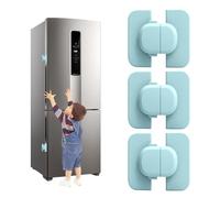 JAONLD 3 Pièces Securite Placard Enfant Bloque Porte Bébé Bloc Porte Securite Bebe Aucun Perçage Requis Bloque Tiroir Securite Enfant pour Armoires et Réfrigérateurs (Bleu)
