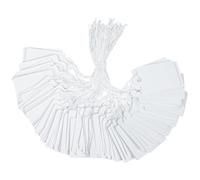 JAONLD 500 Pièces Etiquette Prix Etiquette Kraft avec Ligne 2.8 * 4.5 cm,étiquette Prix pour Vêtements Vide pour écrire pour les Présentoirs de Bijoux,de Vêtements et les Marchés aux Puces(Blanc)