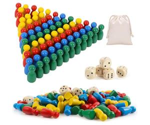 JAONLD 80 Pièces Jeux de Dames de Jeu de Société et 5 dés Apportez Un Sac