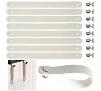 JAONLD Crochet Torchon Cuisine 8 Pièces Accroche Torchon Cuisine Attache Torchon PU avec Fermeture Boucle Ardillon, Pince Torchon pour Torchons, Serviettes de Bain, Décorations, Camping (Beige)