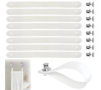 JAONLD Crochet Torchon Cuisine 8 Pièces Accroche Torchon Cuisine Attache Torchon PU avec Fermeture Boucle Ardillon, Pince Torchon pour Torchons, Serviettes de Bain, Décorations, Camping (Blanc)