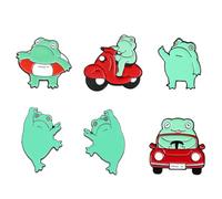 JAONLD Grenouille Broche Pins Dessin Animé 6 Stück Broche Epingle Amovible Pins Sac a Dos Création DIY pour les Revers, Cravates, Chapeaux, Sacs en Toile, Vestes, Cadeaux, Unisexe