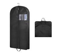 JAONLD Housse Vetements à Suspendre,60*127*10cm Housse Costume Homme avec Fenêtre Transparente Housse Robe de Mariée,Housse Vetement à Suspendre pour Rangement pour Chemise Costumes Manteaux(Noir)