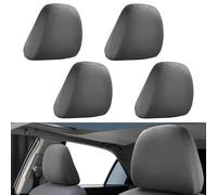 JAONLD Lot de 4 Housses d'appui-tête universelles élastiques, Respirantes et Flexibles, résistantes à la poussière, lavables, conviennent pour camions et Bus (Gris)