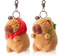 JAONLD Peluche Capybara,2 Pièces Porte-Clés Capybara en Peluche Capibara Porte Clés Pendentif Porte Clef Cadeau Amie,Poupée en pour la Décoration de la Maison des Enfants