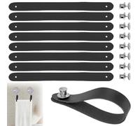 JAONLD Porte-serviettes de cuisine, 8 pièces, crochets torchons de cuisine, 15 x 1,2 cm, porte-serviettes de cuisine, en polyuréthane, pour suspendre, serviettes, de salle de bain, décorations (Noir)