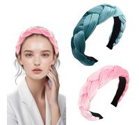 JAONLD Serre Tete Maquillage,2 Pièces Serre Tete Femme Bandeaux Mode pour Femmes,Bandeau Cheveux Femme pour la Maison,L'extérieur,le Sport et le Yoga(Vert,Rose)