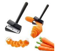 JAONLD Spiraliseur de Légumes 2 Pièces Mandoline Legumes Noir Taille Crayon Legume Acier Inoxydable les Essentiels de Cuisine pour Carottes, Concombres, Courgettes, Pommes de Terre
