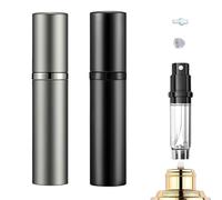 JAONLD Vaporisateur Vide,2 Pièces Vaporisateur Parfum Rechargeable Voyage Vide,Vaporisateur Parfum pour les Voyages,les Femmes et les Hommes(5ML,Noir,Gris)