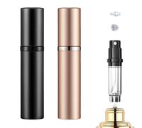 JAONLD Vaporisateur Vide,2 Pièces Vaporisateur Parfum Rechargeable Voyage Vide,Vaporisateur Parfum pour les Voyages,les Femmes et les Hommes(5ML,Noir,Or Rose)
