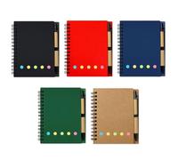 Jaoruizer Lot de 5 carnets à spirales avec stylo, 60 feuilles/120 pages lignées de petite poche et stylo, journaux en vrac avec notes adhésives pour le travail, l'école, 5 couleurs (5)
