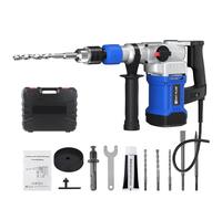 JAOSY Marteau perforateur Marteau de démolition 1800W, avec Poignée Rotative 360°, 3 fonctions en 1(Perçage, Percussion, Burinage) - 3 Forets, 2 Burins et Boîtes Inclus