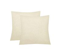 Jaotto Housse de Coussin Assorti à nos Housses de canapé, 2 x Housse de Coussins, Jacquard Beige