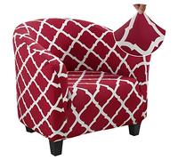 Jaotto Housse de Fauteuil Cabriolet 1 Place,Housse de Fauteuil Crapaud Extensible Chesterfield,Housse Fauteuil Salon Club il Lavable,Couverture de Fauteuil Facile à Installer,Géométrie Bordelaise,1 Pc