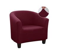 Jaotto Housse de Fauteuil Cabriolet 1 Place, Housse de Fauteuil Crapaud Extensible Chesterfield, Housse Fauteuil Salon Club il Lavable, Couverture de Fauteuil Facile à Installer et à Laver,Bordeaux
