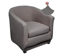 Jaotto Housse de Fauteuil Cabriolet 1 Place,Housse de Fauteuil Crapaud Extensible Chesterfield,Housse Fauteuil Salon Club il Lavable,Couverture de Fauteuil Facile à Installer(Gris,2 Pièces)