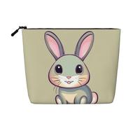 JaoXer Adorable petit cygne imprimé faux chanvre trousse de maquillage - Organiseur de toilette de voyage, pochette cosmétique réutilisable, un paquet pour de multiples utilisations, Adorable petit