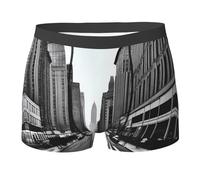 JaoXer Boxer pour homme - Sous-vêtement extensible respirant avec imprimé aCity Street Full Print, léger pour un usage quotidien, noir, X-Large