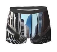 JaoXer Boxer pour homme - Sous-vêtement extensible respirant avec imprimé City Street complet, léger pour un usage quotidien, noir, XX-Large