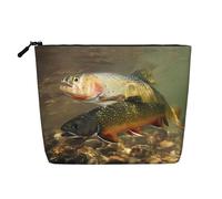 JaoXer Brook Trout Trousse de maquillage en chanvre pour pêche à la mouche, organiseur de produits de toilette - Un paquet pour plusieurs utilisations quotidiennes, compagnon de voyage d'affaires