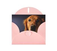 JaoXer Carte de vœux rose - Cartes vierges imprimées Golden retriever pour anniversaire, mariage, Saint-Valentin, anniversaire et invitations de fête