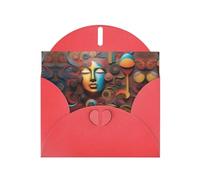 JaoXer Carte de vœux rouge - Une merveille artistique vierge pour anniversaire, mariage, Saint-Valentin, anniversaire de mariage et invitations de fête