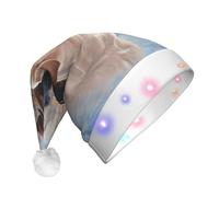 JaoXer Chapeau de Noël à DEL pour adultes - Chapeau de fête du Nouvel An, vacances en peluche chaude et confortable, bonnet Merry Beanie