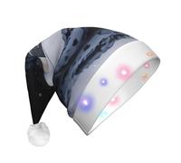 JaoXer Chapeau de Noël à DEL pour adultes - Chapeau de fête du Nouvel An, vacances en peluche chaude et confortable, bonnet Merry Beanie