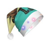 JaoXer Chapeau de Noël à DEL pour adultes - Chapeau de fête du Nouvel An, vacances en peluche chaude et confortable, bonnet Merry Beanie