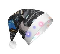 JaoXer Chapeau de Noël à DEL pour adultes - Chapeau de fête du Nouvel An, vacances en peluche chaude et confortable, bonnet Merry Beanie