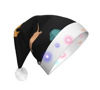 JaoXer Chapeau de Noël à DEL pour adultes - Chapeau de fête du Nouvel An, vacances en peluche chaude et confortable, bonnet Merry Beanie