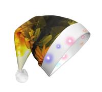 JaoXer Chapeau de Noël à DEL tournesol pour adultes - Couvre-chef de fête du Nouvel An, vacances chaude en peluche confortable bonnet de Père Noël