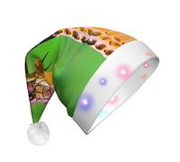 JaoXer Chapeau de Noël à LED Cobra Snake pour adultes - Couvre-chef de fête du Nouvel An, vacances - Bonnet de Père Noël en peluche chaude et confortable