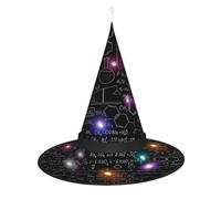 JaoXer Chapeau de sorcière abstrait Science Chimie Halloween - Chapeau de fête décoratif pliable avec lumières LED pour fête, bal masqué, carnaval et Noël