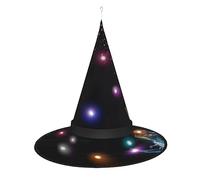 JaoXer Chapeau de sorcière dinosaure Halloween - Chapeau de fête décoratif pliable avec lumières LED pour fête, bal masqué, carnaval et Noël