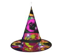 JaoXer Chapeau de sorcière pop art pour chien - Chapeau de sorcière pliable et décoratif avec lumières LED pour fête, bal masqué, carnaval et Noël