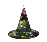 JaoXer Chapeau de sorcière pour furet de recherche d'Halloween - Chapeau de fête décoratif pliable avec lumières LED pour fête, bal masqué, carnaval et Noël