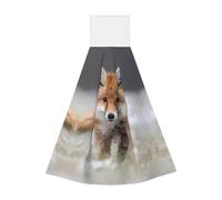 JaoXer Cute Fox Lingettes à suspendre en velours corail - Chiffons de nettoyage à séchage rapide pour cuisine, salle de bain, camping et plus encore