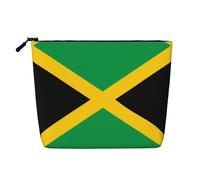 JaoXer Drapeau de la Lituanie Faux Chanvre Trousse de Maquillage Imprimé - Organisateur de Toilette Voyage Trousse Cosmétique Réutilisable, Un Pack pour Usages Multiples, Drapeau de la Jamaïque