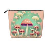 JaoXer Drapeau de la Lituanie Faux Chanvre Trousse de Maquillage Imprimé - Organisateur de Toilette Voyage Trousse Cosmétique Réutilisable, Un Pack pour Usages Multiples, Champignon de rêve, Taille