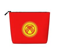 JaoXer Drapeau de la Lituanie Faux Chanvre Trousse de Maquillage Imprimé - Organisateur de Toilette Voyage Trousse Cosmétique Réutilisable, Un Pack pour Usages Multiples, Drapeau du Kirghizistan