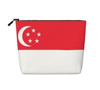 JaoXer Drapeau de l'Algérie Imprimer Faux Chanvre Trousse de Maquillage - Organisateur de Toilette Voyage Organisateur Cosmétique Réutilisable Pochette Cosmétique Un Pack pour Usages Multiples