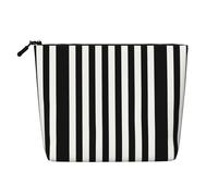 JaoXer Drapeau du Commonwealth de la Dominique Imprimé Faux Chanvre Trousse de Maquillage - Organisateur de Toilette Voyage Trousse Cosmétique Réutilisable, Un Pack pour Usages Multiples, Noir/blanc