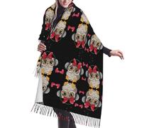JaoXer Écharpe à franges en cachemire Love Owl - Écharpe tendance pour femme, cou et cheveux - Enveloppement carré pour l'automne et l'hiver