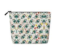 JaoXer Eyes Faux sac de maquillage en chanvre - Organiseur de toilette - Un paquet pour plusieurs utilisations quotidiennes, compagnon de voyage d'affaires, noir, taille unique