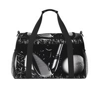 JaoXer Grand sac de golf isotherme noir et blanc, idéal pour le camping, l'épicerie, le sport, la gym et les aventures en plein air