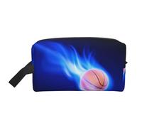 JaoXer Grande trousse de maquillage de voyage - Kit Dopp réutilisable imprimé ballon de basket-ball pour articles de toilette, organisateur portable pour homme et femme, blanc, taille unique