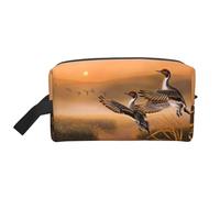 JaoXer Grande trousse de maquillage de voyage - Peinture à l'huile réutilisable - Motif canard - Kit Dopp pour articles de toilette - Organisateur portable pour homme et femme - Blanc - Taille unique